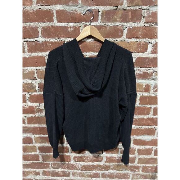 Gymshark Womens Black Knit Pullover Hooded Oversized Sweatshirt Size Small - Picture 2 of 3